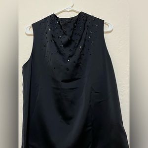 H&M Sleeveless Black Blouse With Sequins